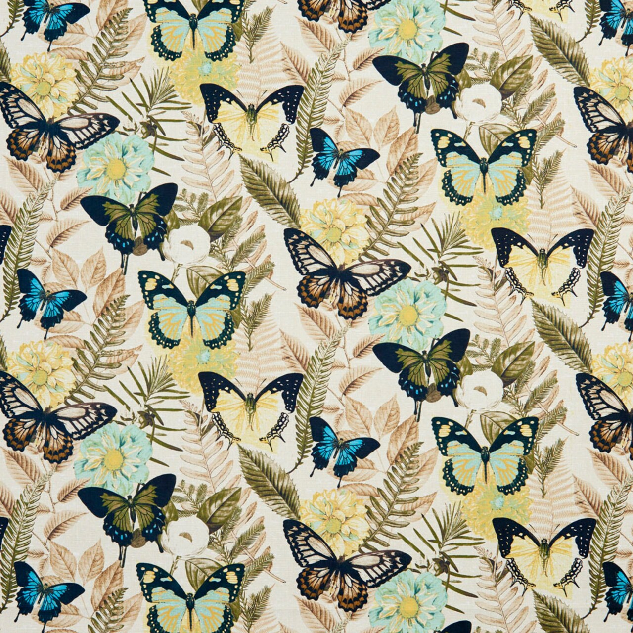 Upholstery Fabric - Aqua & Teal,Green Floral,Tropical & Botanical Upholstery Fabric 54 Inches"